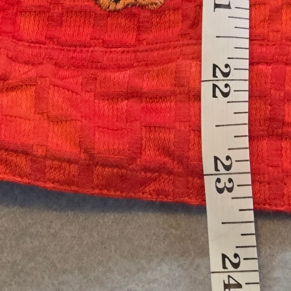 Draper's & Damon's Jacket Women 1X Orange Floral Embroidered Button Front Cotton - Picture 8 of 9